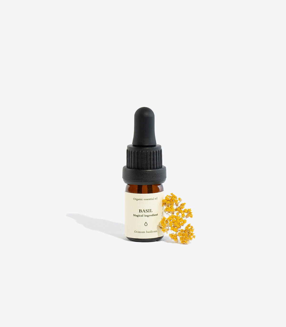 BASIL essential oil, 5ml glass bottle with pipette