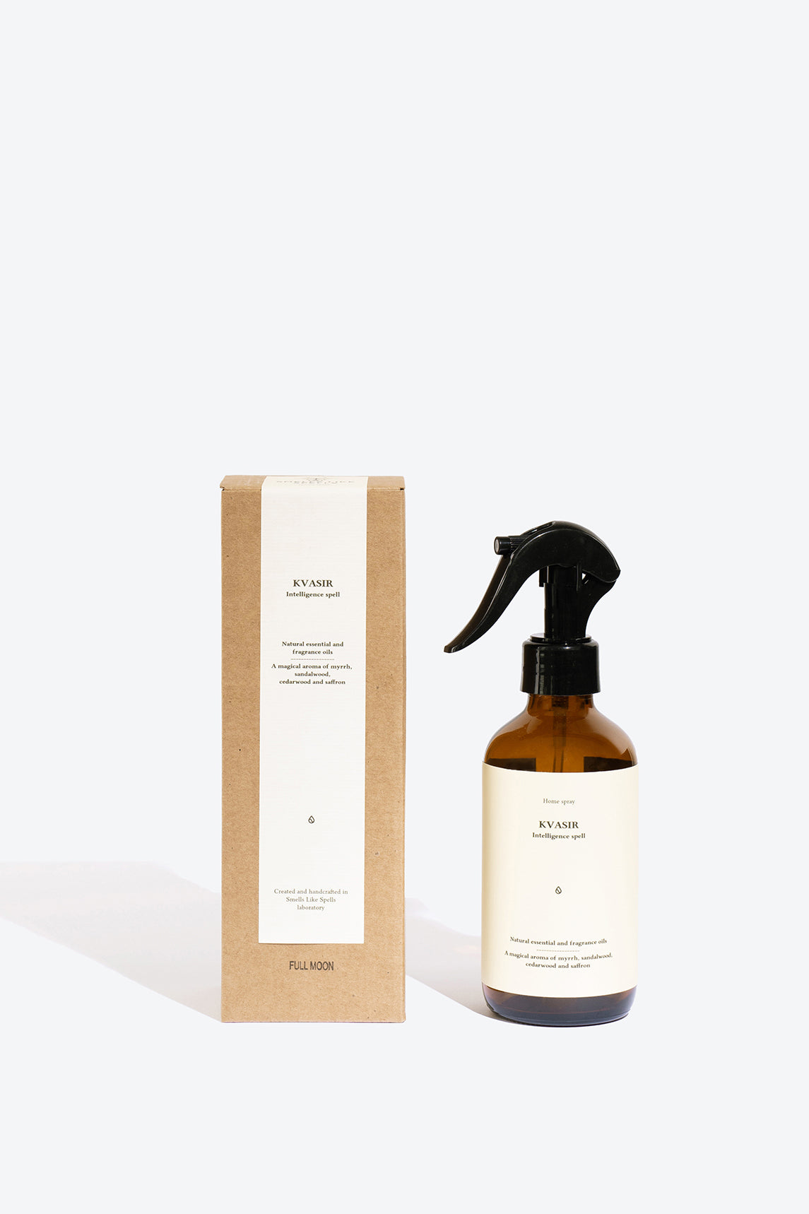 Close-up of Perfumed Home Spray KVASIR bottle and label