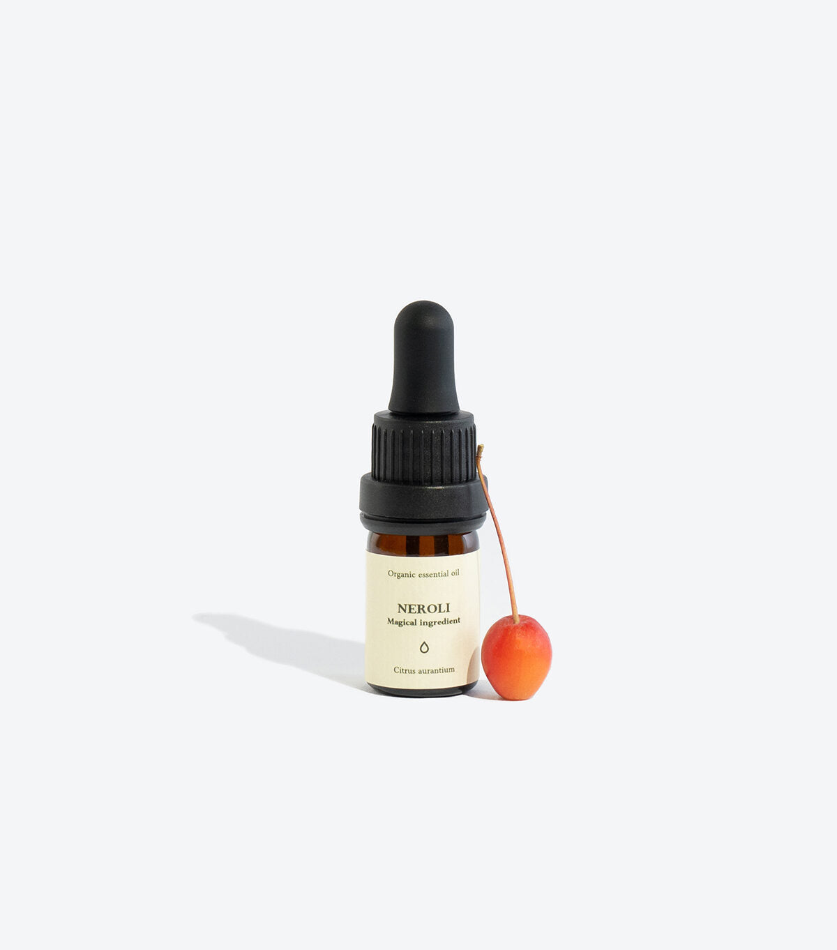 NEROLI essential oil bottle, front view with label