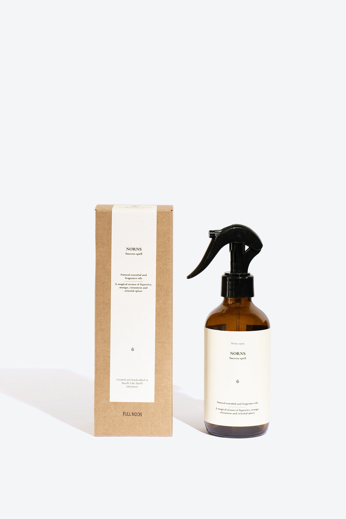 NORNS perfumed home spray, side view of bottle