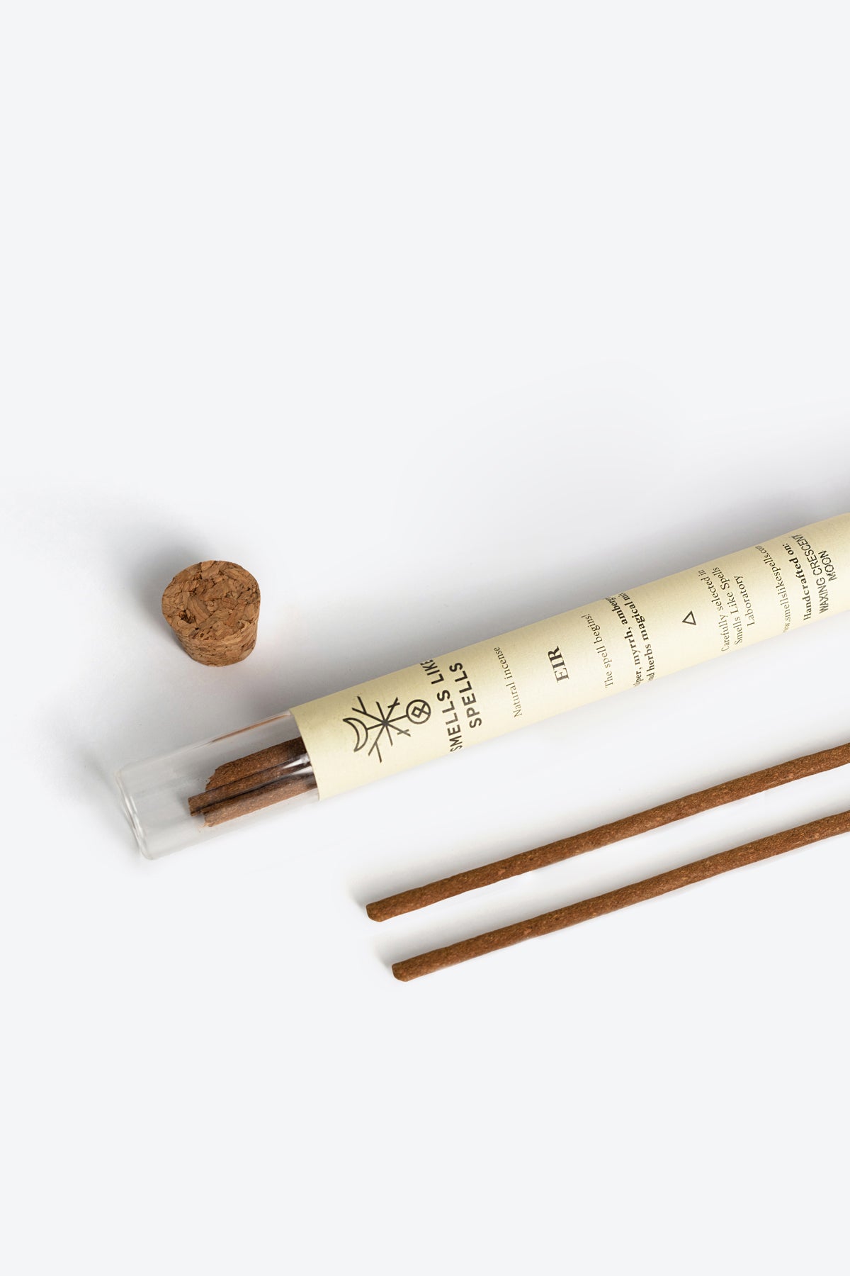 Natural Incense EIR stick lit with rising smoke