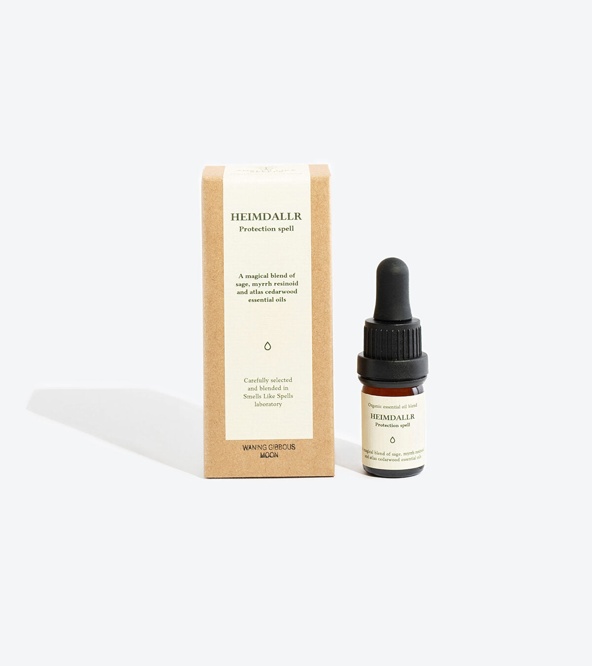 HEIMDALLR essential oil blend bottle with ritual card