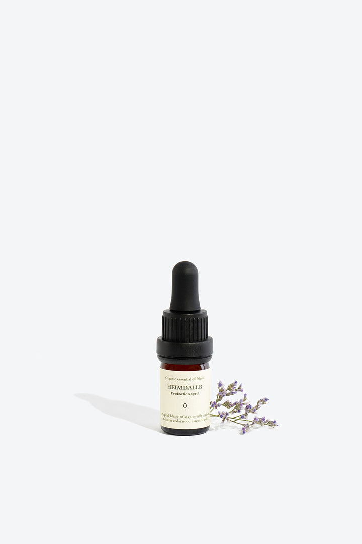 HEIMDALLR essential oil blend bottle, front view with label