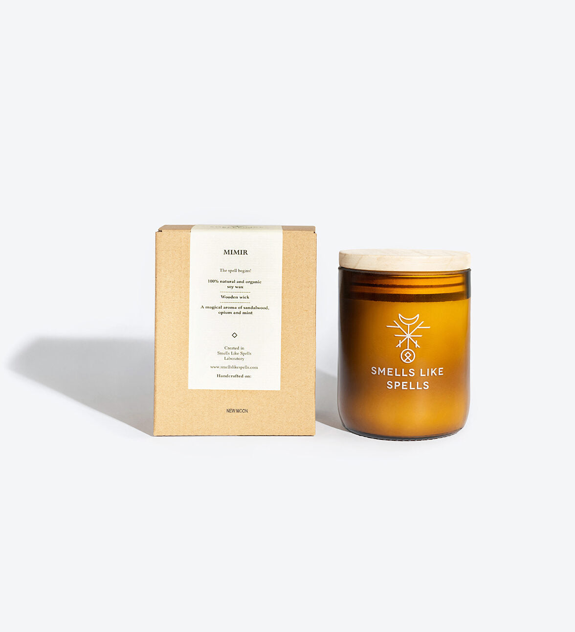 MIMIR candle lit, warm glow for a clarity and wisdom ritual