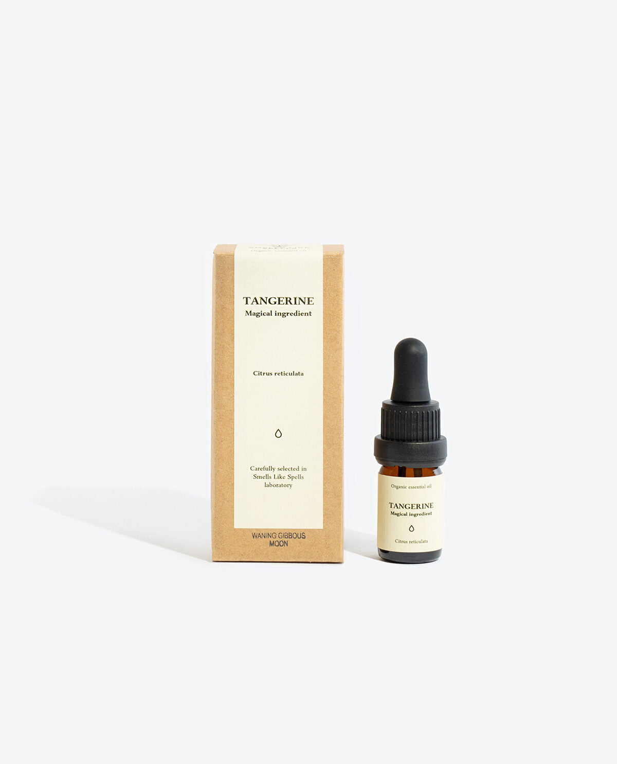 TANGERINE essential oil bottle, label showing Citrus reticulata